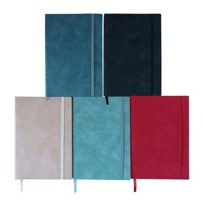 China A5 Customs Office Dairy Printing Easy Enrollment Notepad with Elastic Band Soft Cover PU Leather Notebook for sale