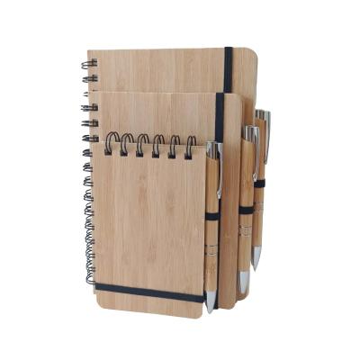 China Wholesale A5 A6 Recyclable Custom Eco Friendly Notepad with Pen Recycled Bamboo Wood Cover Notebook for sale