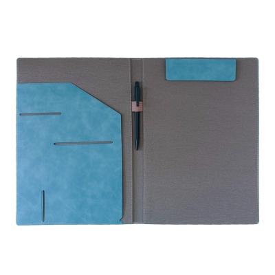 China Multifunctional; PU Magnetic Custom Leather Clipboard With Pockets A4 Manager Foldable Business Clip Folder for sale