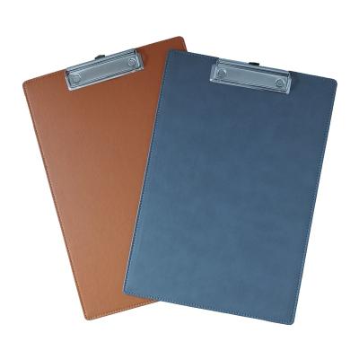 China Waterproof Custom A4 Business Signature Writing Board With Metal Clip PU Leather Waterproof Clipboard for sale