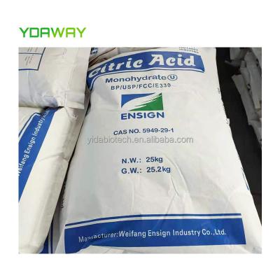 China FLAG TTCA RZBC 25kg Bag Food Grade 30-100 Mesh Monohydrate Or Citric Acid Anhydrous Powder Food Grade for sale