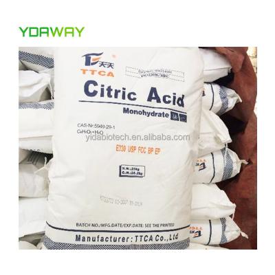 China YDAWAY Supply Flag RZBC TTCA Citric Acid Powder Monohydrate Food Grade Anhydrous Acid Citric Manufactures Food Grade for sale