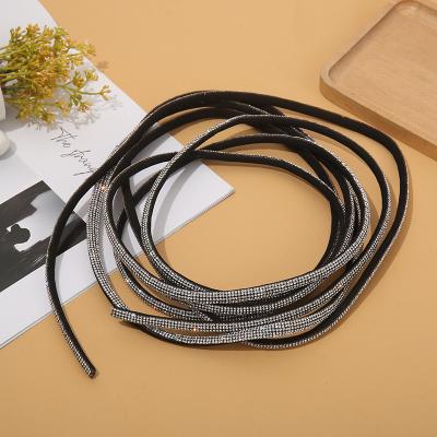 China Bling Cotton Core Rope Shinning Rhinestone For Decoration 7mm Crystal Strip Rhinestone Sandal Rope for sale