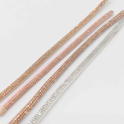 China New Arrival Bling Crystal Diamond Decorated Strip 7mm Rhinestone Shinning Rope For Garment Shoes Accessories for sale