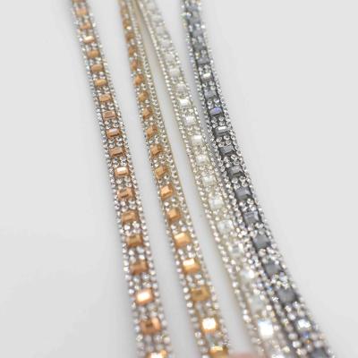 China New Bling Diamond Rhinestone Cord Crystal Rope Shoe Accessories Sandal Decoration Shinning Cotton Core Rope Rhinestone for sale