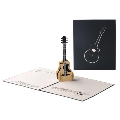 China Europe customized 3d greeting cards with guitar for sale