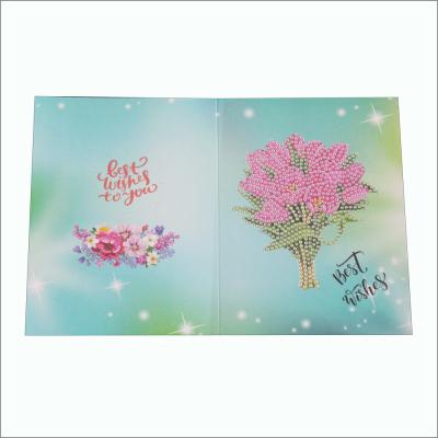 China New Diamond Painting Greeting Card Sunloop Floral Design DIY Diamond Painting Postcard for sale