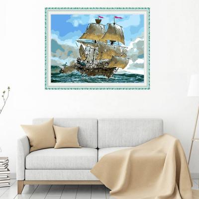 China KOREAN Antique Ship Dot Gem Mosaic Cross Stitch Painting Kit for sale