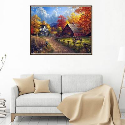 China Europe diy sunloop village countryside diamond painting for sale