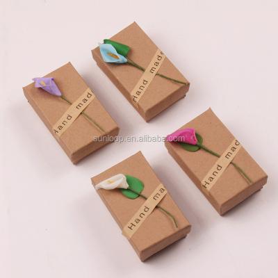 China DIY Handmade Fake Gift Packing Box Vintage Gift Box Jewelry Packaging Boxes Flower Wrapping Box Size 7.5cm by 4.5cm for sale