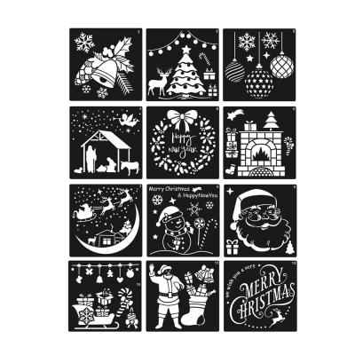 China 12 Pcs Educational Set Toy Plastic Drawing Stencil For Christmas for sale