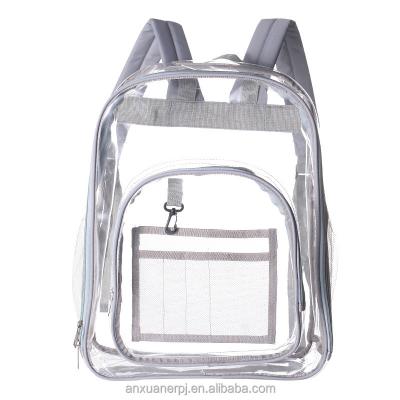 China Factory waterproof can be customized logo and size outdoor waterproof clear PVC backpack school bag hipster school backpack for sale