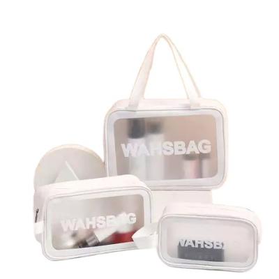 China Custom Small Transparent PVC Storage Zipper Fashoion Magic Logo Waterproof Ladies Cosmetic Bag Ladies for sale