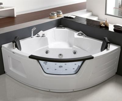 China New Modern Hot Indoor Triangle Whirlpool Massage Spa Bathtubs Bathtubs With ABS And 2 Pillows for sale