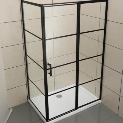 China Modern Black Silk Printing Shower Door Corner Standard Size Shower Enclosure Part for sale