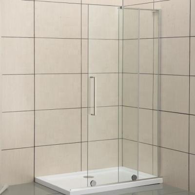 China Modern Chrome Large Sliding Door Roller Shower Screen With Floor Wheels for sale