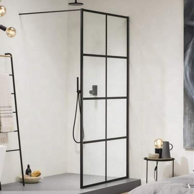 China Europe Modern Hot Sale Modern Black Walk In Shower Enclosure Doors Glass Screen for sale