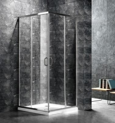 China New Modern Square Shape Toilet Shower Enclosure With Two Double Sliding Doors 90*90*195cm for sale