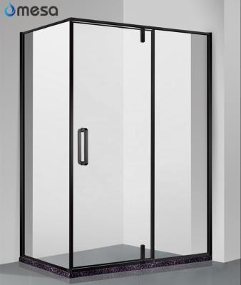 China Modern New Bathroom Black Frame Stainless Steel Tempered Glass Single Shower Door Shower Enclosure Enclosures for sale