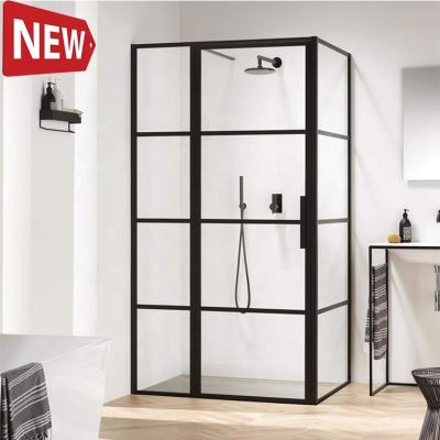 China With Box View 8mm Square Shape Tempered Glass Indoor Shower Frame for sale