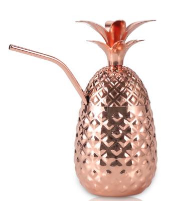 China Viable Wholesale Popular Funny Barware Tool Kit Drinks Stainless Steel Pineapple Shape Big Mug for sale