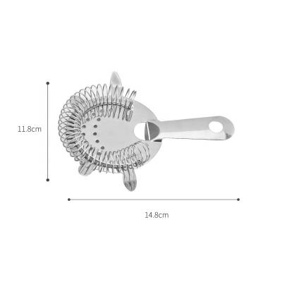 China Viable Bar Accessories Stainless Steel Silver Bartender Tool Cocktail Strainer For Strainer Holding Drink Bar for sale