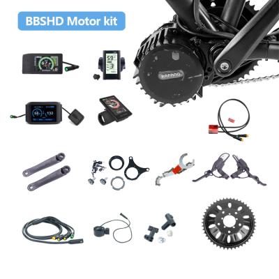 China Mid Series Bafang BBS03B/BBSHD 1000W Two Driver Motor Kit With Battery Ebike Conversion Kit for sale