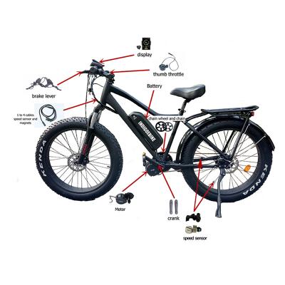 China Ebike/e bike/electric bicycle/electric bicycle/mountain bike 750c mid drive electric bike ebike kit with battery bafang bbs02b 36v 500w motor for sale