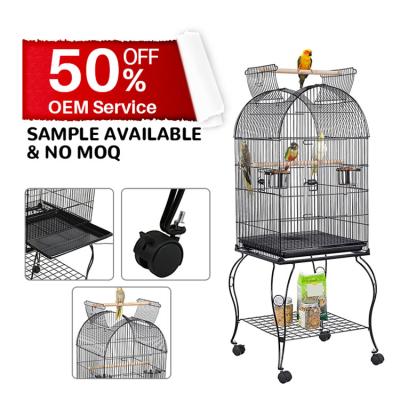 China Viable Rolling Standing Open Top Bird Cage for Sun Conures Parrots Cockatiels Parakeets Parakeets Parakeets Finches Pet Canary Bird Cage for sale