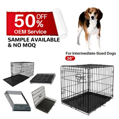 China Hot Selling Viable Popular Metal Animal Cage Folding With Single Door For Bull Terrier Keeshond Cocker Spaniel Whippet Bulldog for sale