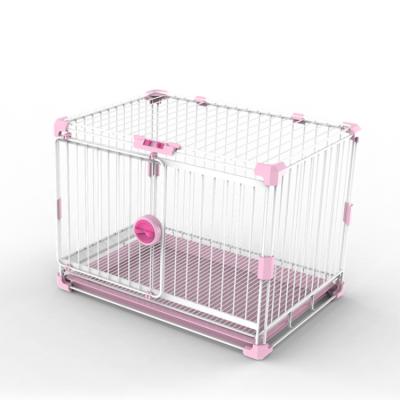 China Viable Cats Rabbits Small Wire Mesh Dog Kennel For Dogs Pet With Tray And Sliding Front Door Lower Removable Skylight Door for sale