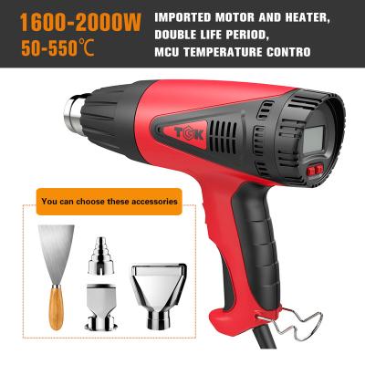 China HG8720E 2000W Hot Air Pneumatic Gun Heat Cool/Hot Gun Kit with Large Digital LCD Display Variable Temperature for Stripper Stripper for sale