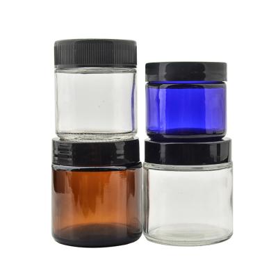 China Personal Care Custom Kid Make Resistant Food Grade Glass Jar Bottle Container With Lids Child Safe Resistant for sale