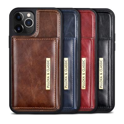 China PULOKA PULOKA Wallet Card Slot Bag Shockproof Leather Cell Phone Case Cover For iPhone 13 14 Wallet Cell Phone Leather Case for sale