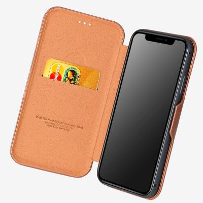 China Anti-fall PULOKA Flip Mobile Phone Cover Case Leather Shockproof Wallet Card Holder for iphone 11 pro max phone case for sale