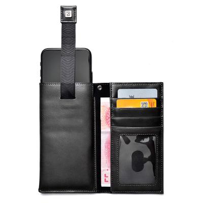 China PULOKA PULOKA Universal Leather Cell Phone Case Pouch Shockproof Bag Flip Wallet Mobile Phone Case With Card Slot for sale