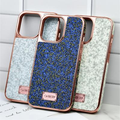 China ONEGIF Luxury Shockproof Glitter Bling Bling Diamond Phone Case Gold Plating For iPhone 11 12 pro Max Girl Bling Mobile Phone Cases 13 14 for sale