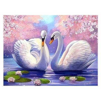 China Free Square Decoration Art Kits Diamond Painting Animal Embroidery Handicraft Swan Drill Support Full Customization for sale