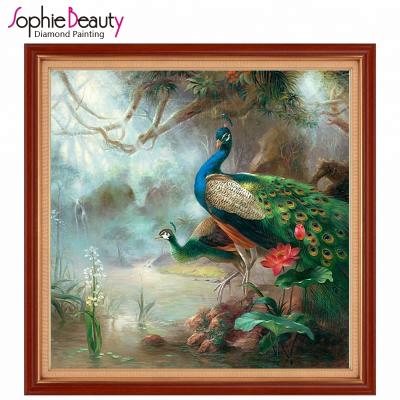 China Classical 5D Diamond Painting Peacock Pictures Diamond Mosaic DIY Christmas Gift for sale