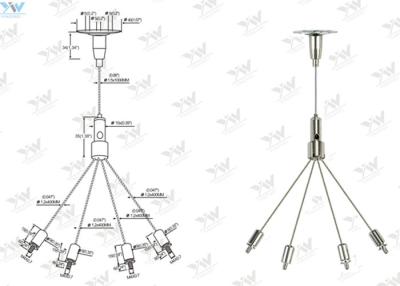 Chine Kit de suspension de fil de panneau d'affichage, système accrochant de câble métallique charge de travail sûre de 30 kilogrammes à vendre