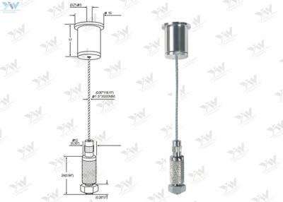 China High Precision LED Panel Suspension Kit / Brass Cable Gripper With Safety Lock for sale