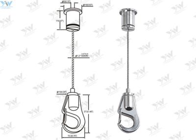 China Self Gripping Hook Gallery Hanging System Adjustable With 304 Stainless Steel Wire for sale