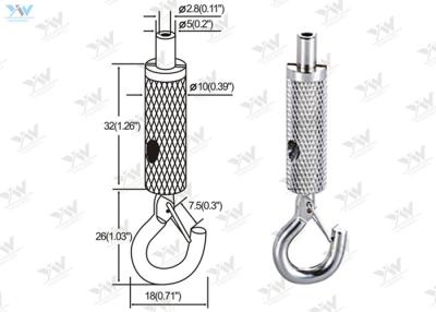 China Brass Material Aircraft Cable Grippers / Self Gripping Hook With Nickel Plated for sale