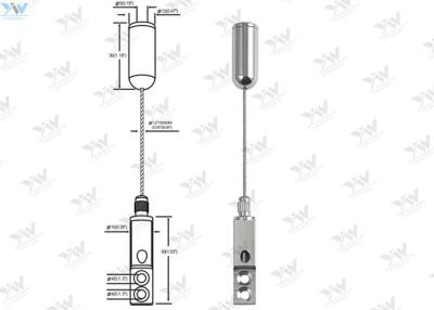 China Ceiling Mounted Art Cable Hanging System / Wire Suspension Kit For Gallery Display for sale