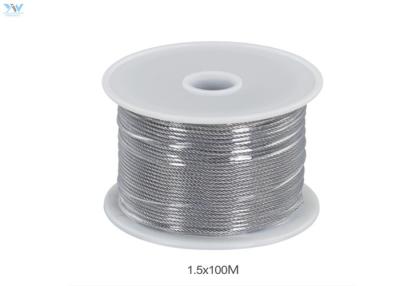 China 304 Stainless Steel Uncoated Wire Rope In Reel 1.5 mm x 100 Meters for sale