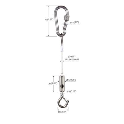 China Edelstahl-akustische Instrumententafel-Leuchte Suspendierung Kit Hanging System YW86020 zu verkaufen