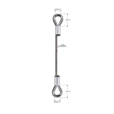 China Double Loop 4mm 304 Stainless Steel Wire Rope Rigging Rope Lifting Slings YW86520 for sale