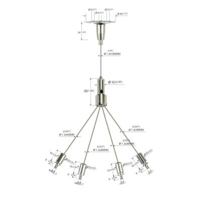 China Art Cable Hanging Systems Four Legs Screw Clip Brass Plated Nickel 1.5mm Dia YW86023 for sale