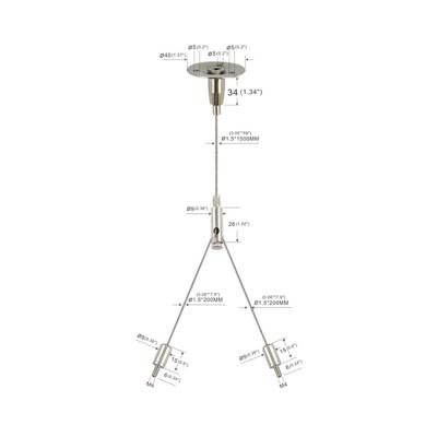 China De regelbare Opschorting Kit With Two Srew Legs YW86359 van de Verlichtingsdraad Te koop