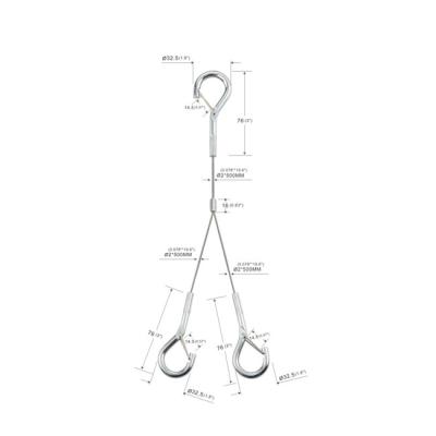 China Niets Regelbare Kabel Geleide Comité Lichte Opschorting Kit With Three Hooks YW86362 Te koop